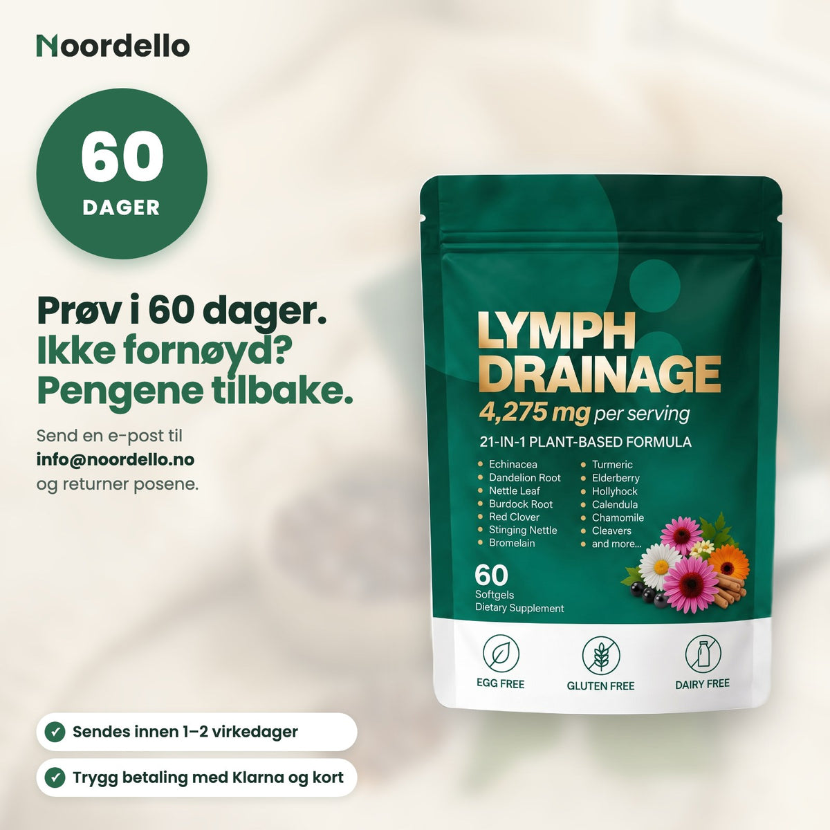 60 dagers pengene-tilbake-garanti